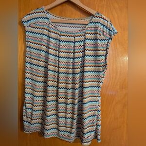 Liz Claiborne Multicolor Chevron Blouse